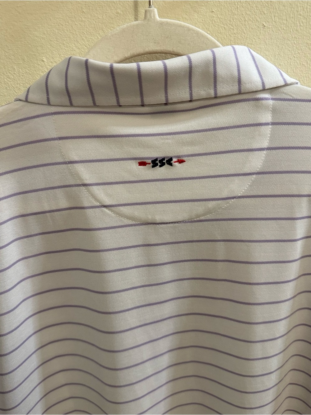 Sugarloaf Men’s White Striped Golf Polo - Picture 5 of 5